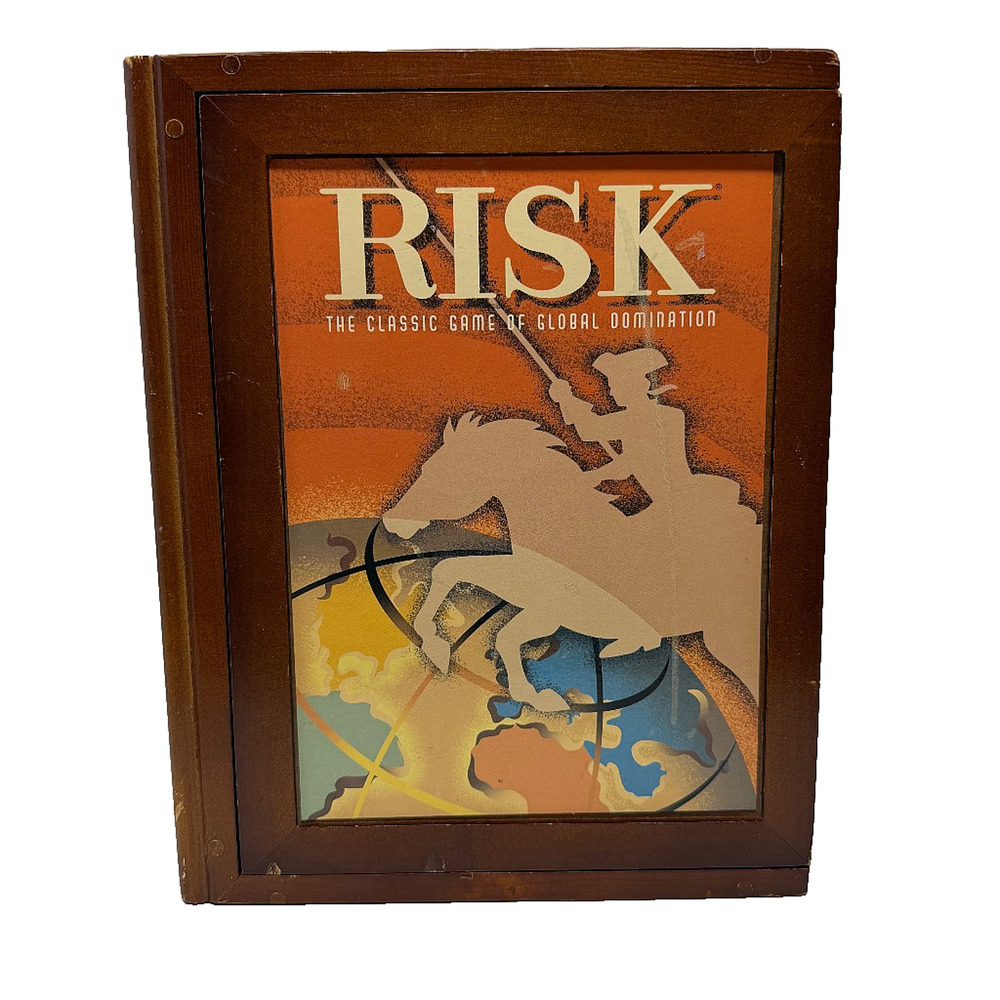 Parker Brothers Risk Vintage Game Collection Wooden Book Box 2005 Incomplete